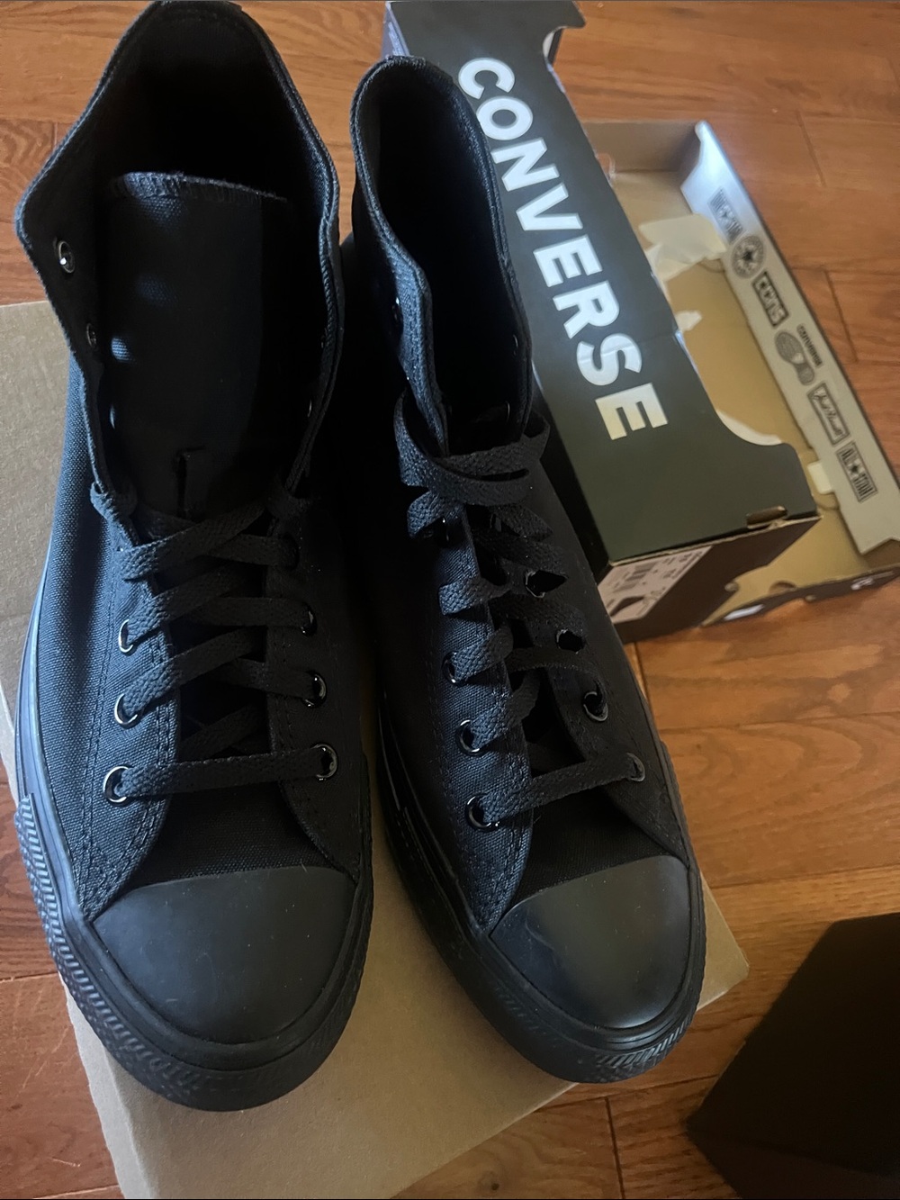 Men's Black High-Top Canvas Sneakers - Picture 5 of 6